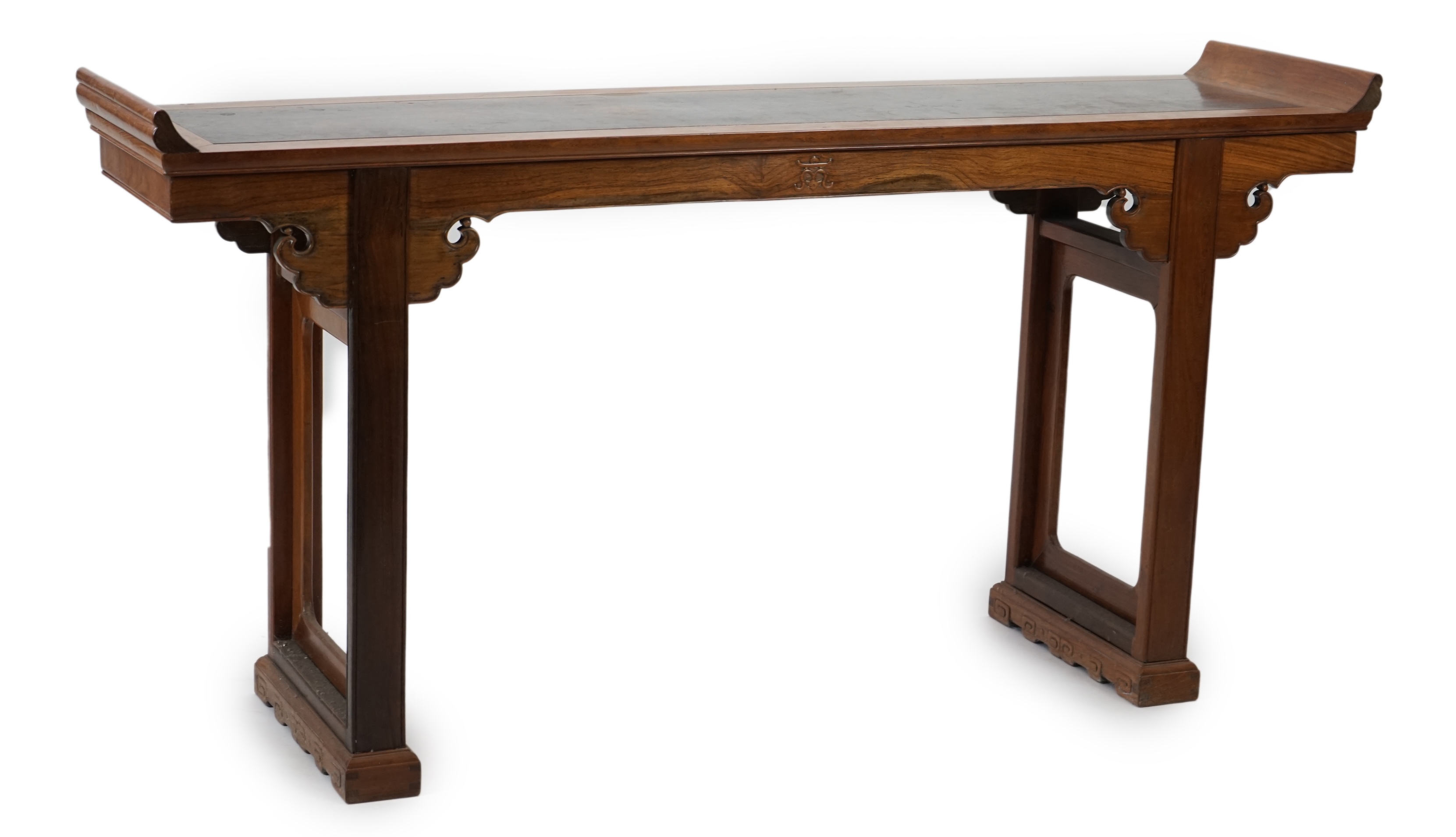 A Chinese padouk wood and jichimu altar table
